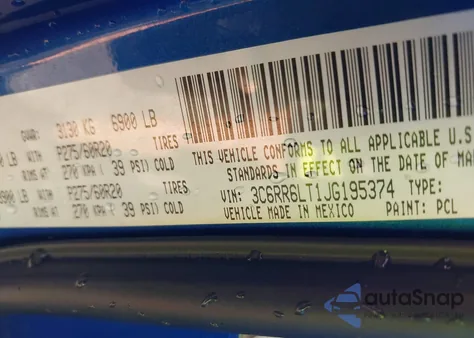 2018 Ram 1500 Big Horn 4X2 5'7 Box from USA, damaged, VIN 3C6RR6LT1JG195374